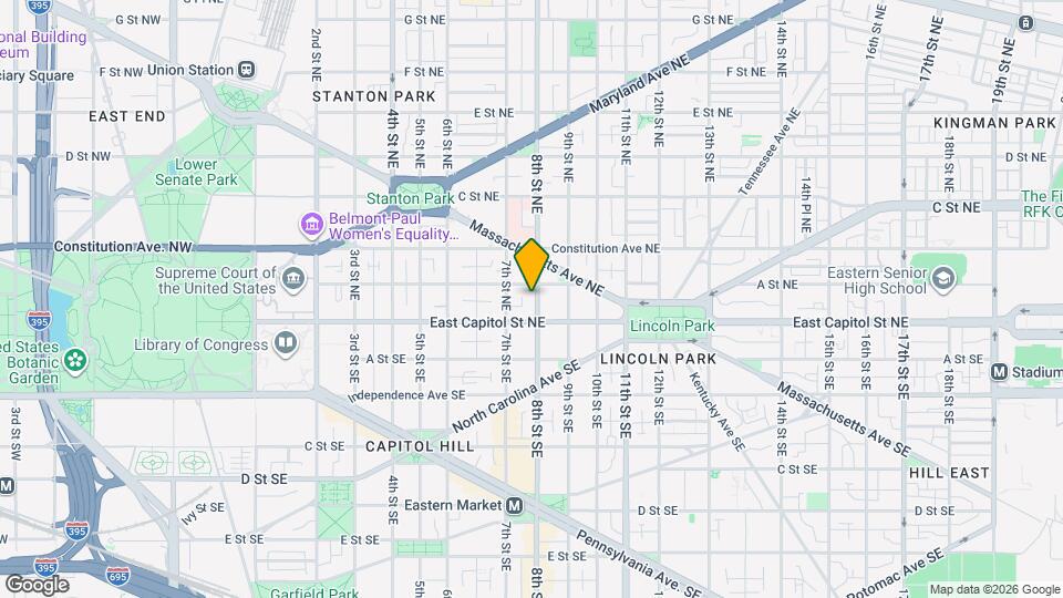 18 8th St NE, Unit Capitol Hill Basement Apt Map and Location Details