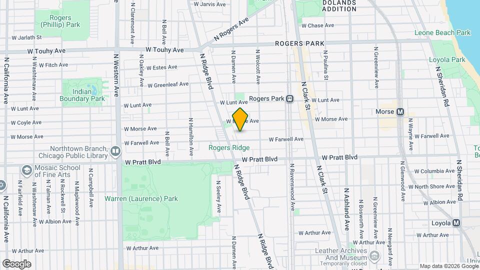 1942 W Farwell Ave Map and Location Details