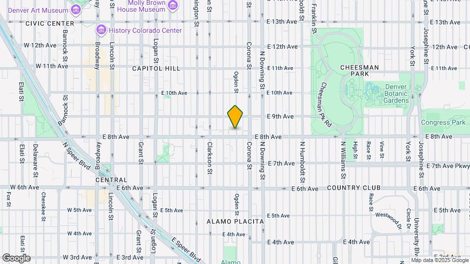 815 N Ogden St Map and Location Details