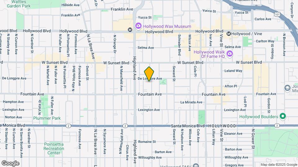 1345-1347 N Las Palmas Ave Map and Location Details