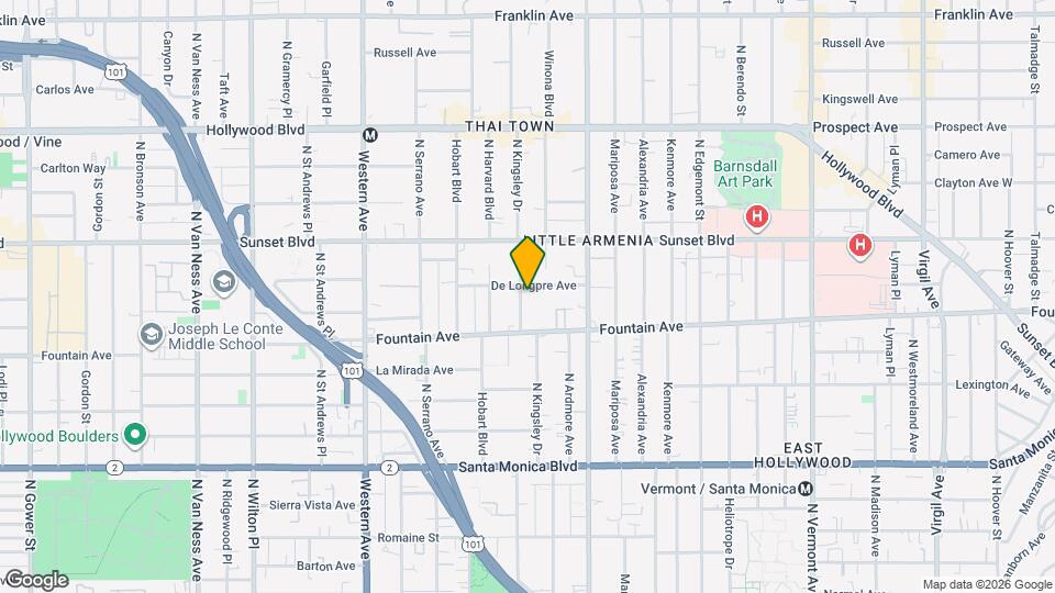 1340 N Kingsley Dr Map and Location Details