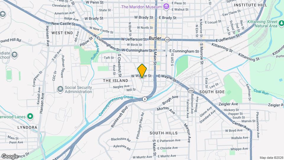 414 S Washington St Map and Location Details