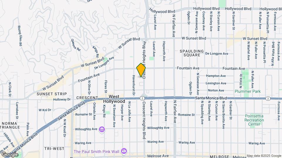 1241 N Crescent Heights Blvd Map and Location Details