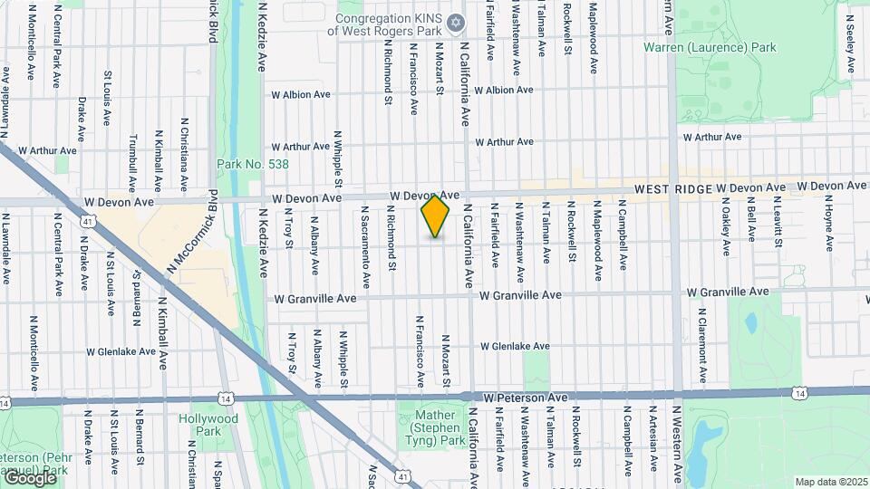 2854 W Rosemont Ave Map and Location Details