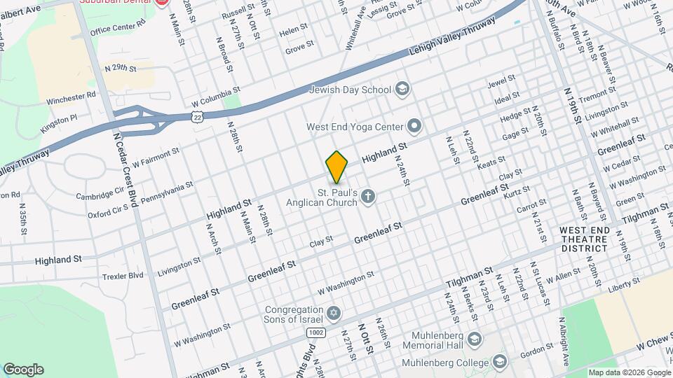 1029 N 26th St Mapa y Detalles de la Ubicación