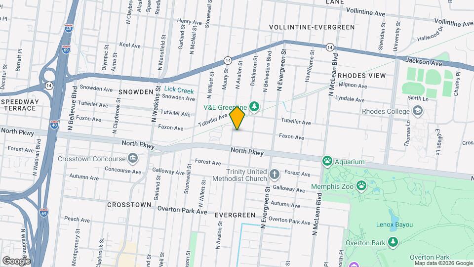 1615 Faxon Ave, Unit Historical Studio Map and Location Details