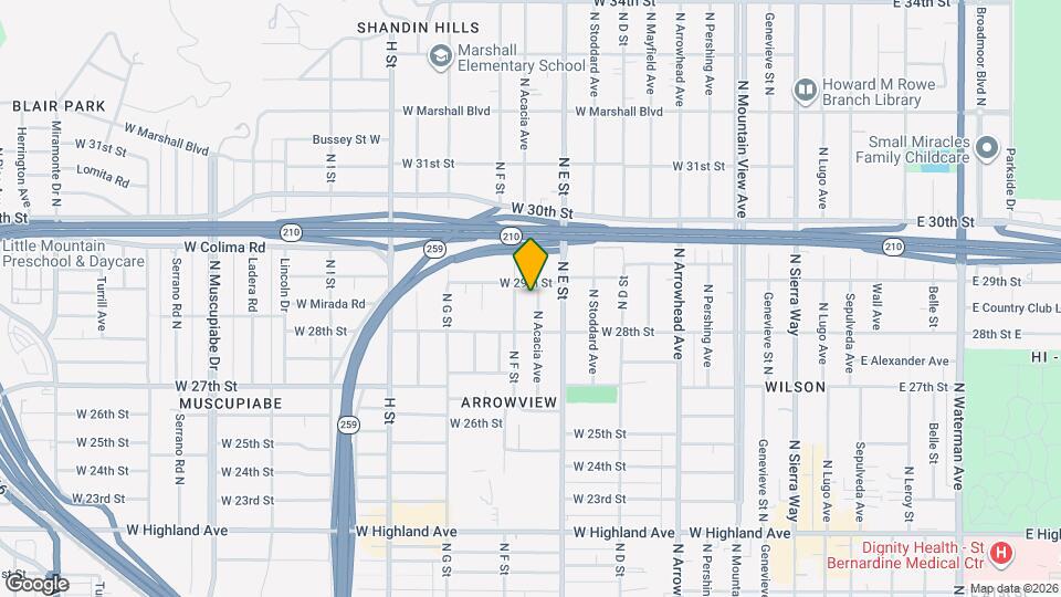 2878 N Acacia Ave Map and Location Details