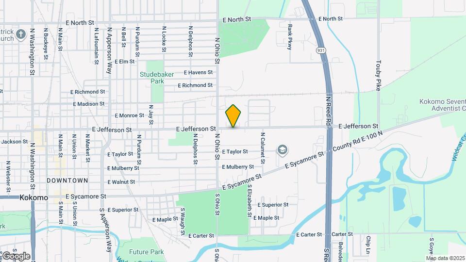 1233 E Jefferson St Map and Location Details
