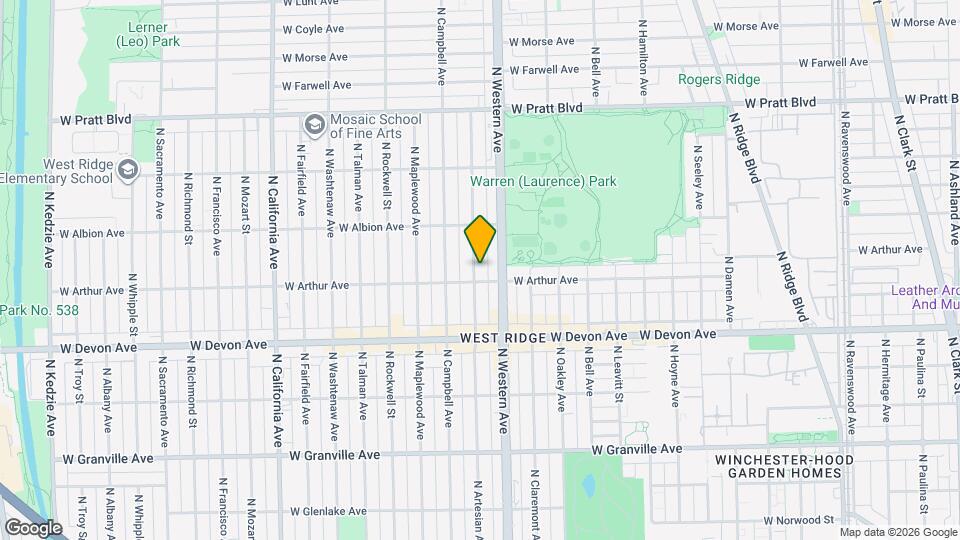 6509 N Artesian Ave Map and Location Details