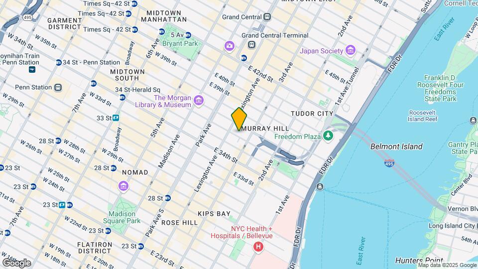 149 East 36th Street Mapa y Detalles de la Ubicación