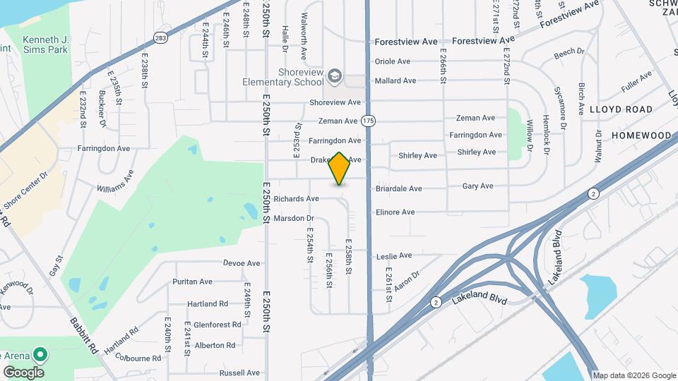 25701 Richards Ave Map and Location Details