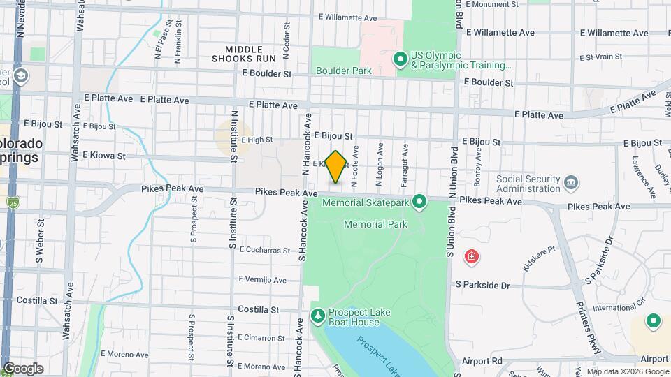 1304-1308 E Pikes Peak Ave Mapa y Detalles de la Ubicación