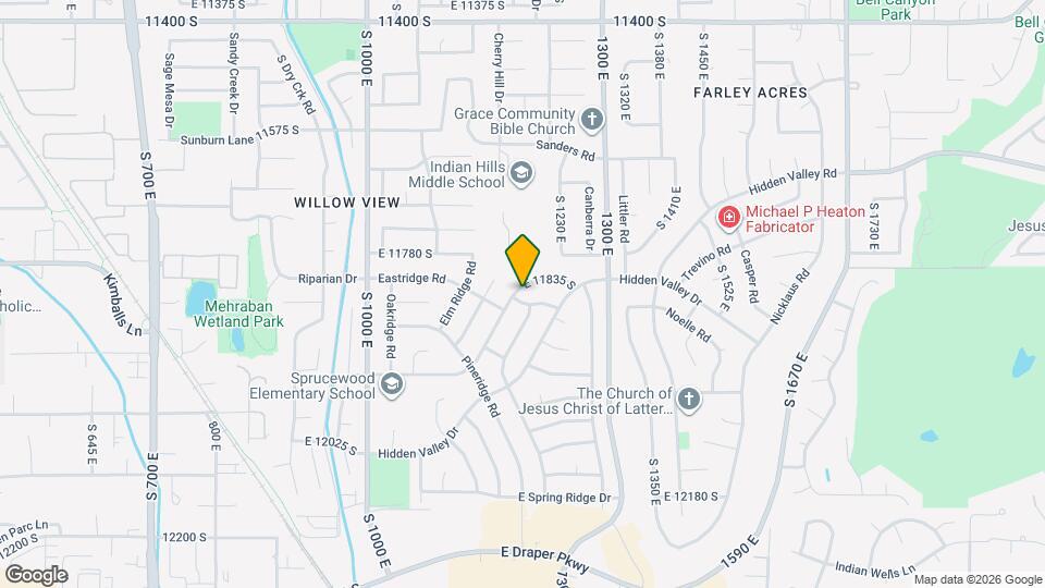 11843 S Cedar Ridge Rd Map and Location Details