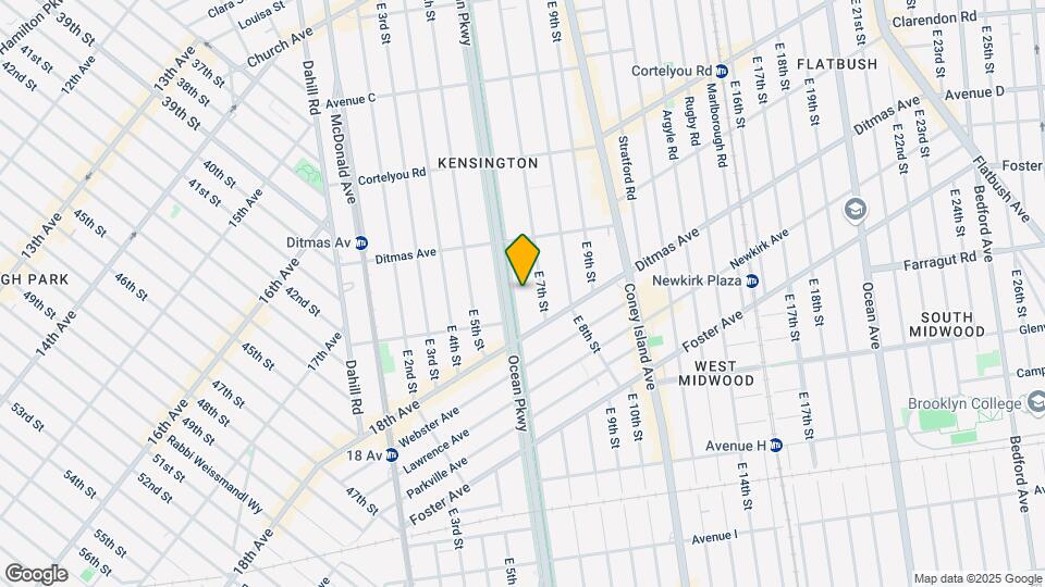 Ocean Parkway Apartments Map and Location Details