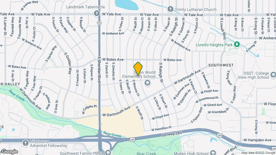 2983 S Vrain St, Unit Vrain House Map and Location Details