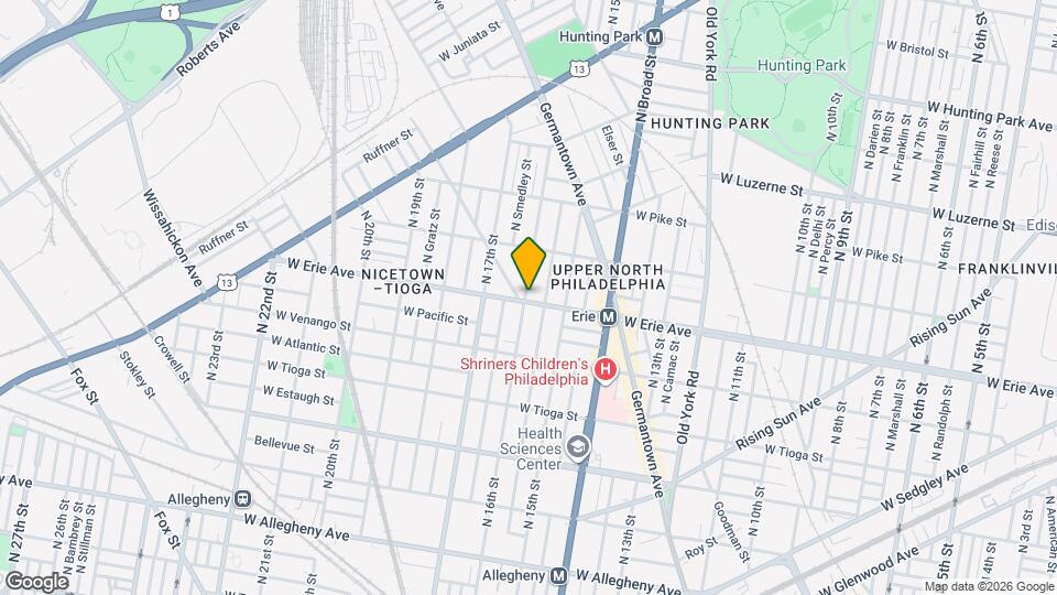 1543 W Erie Ave Map and Location Details