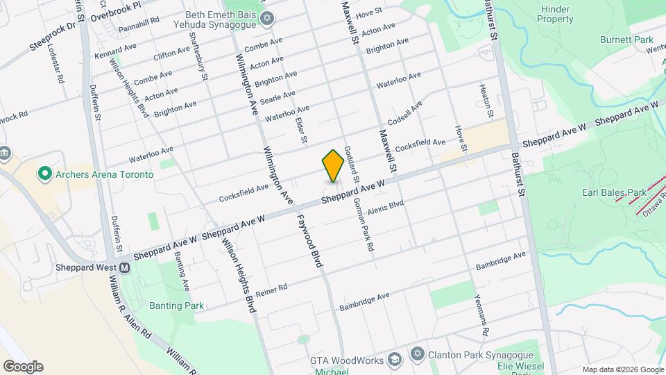 800 Sheppard Ave W, Unit 209 Map and Location Details