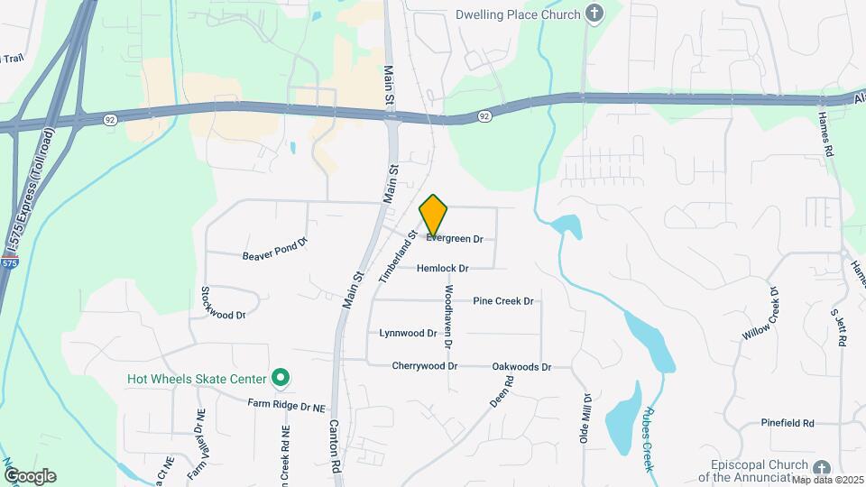 606 Evergreen Dr Map and Location Details