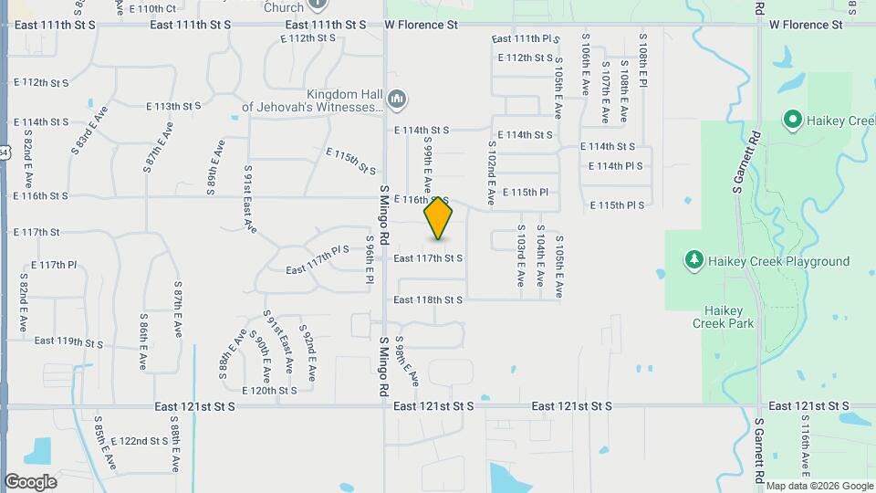 11612 S 100th E Ave Map and Location Details