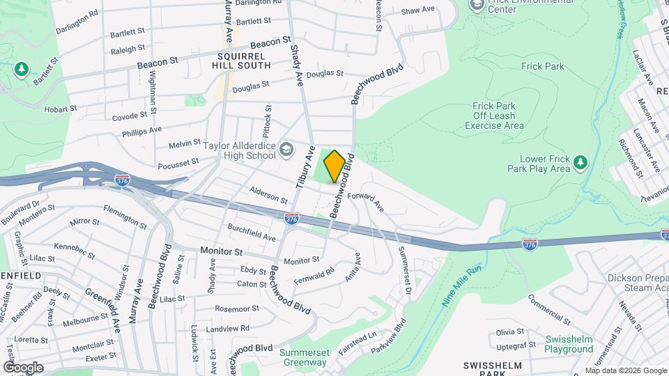 2576 Beechwood Blvd, Unit Blue Slide Duplex Map and Location Details