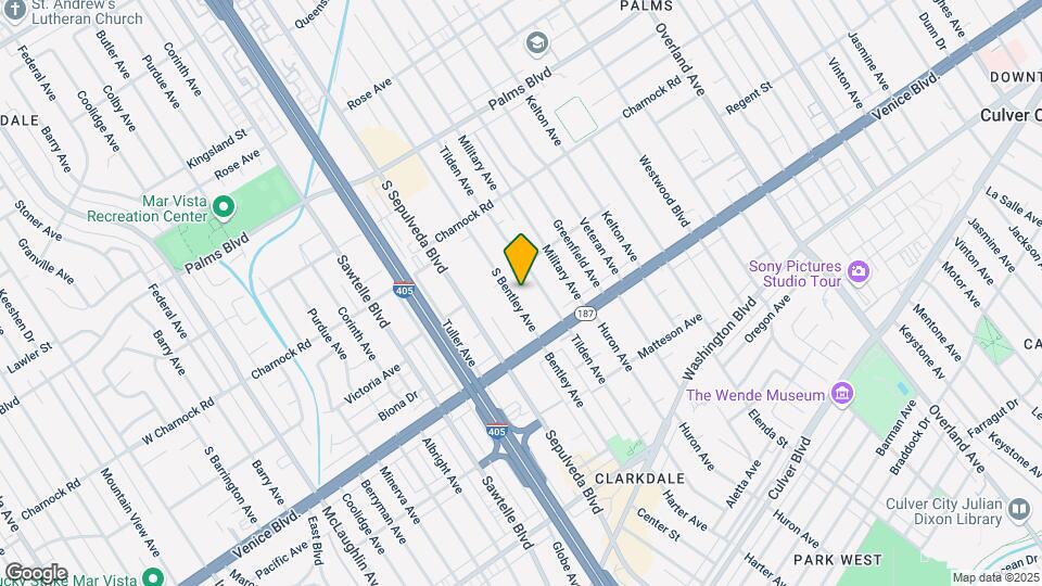 3728 S Bentley Ave Map and Location Details