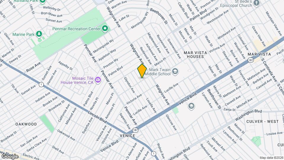 2045 Glencoe Ave Map and Location Details