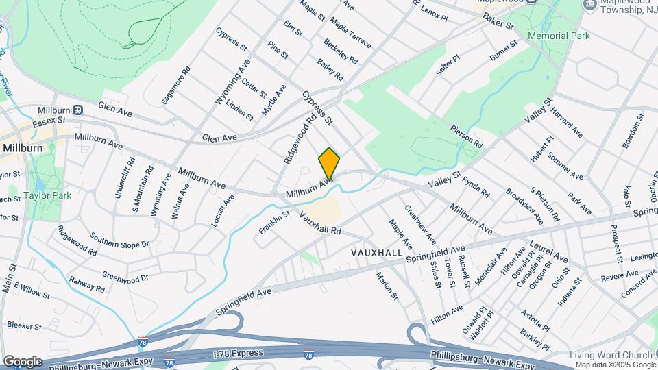 104 Millburn Ave Map and Location Details