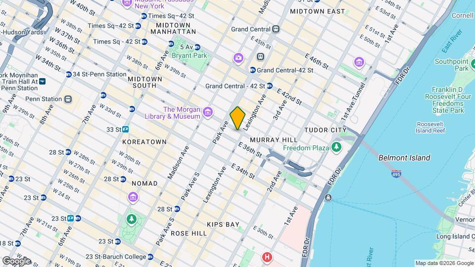 126 E 37th St Mapa y Detalles de la Ubicación