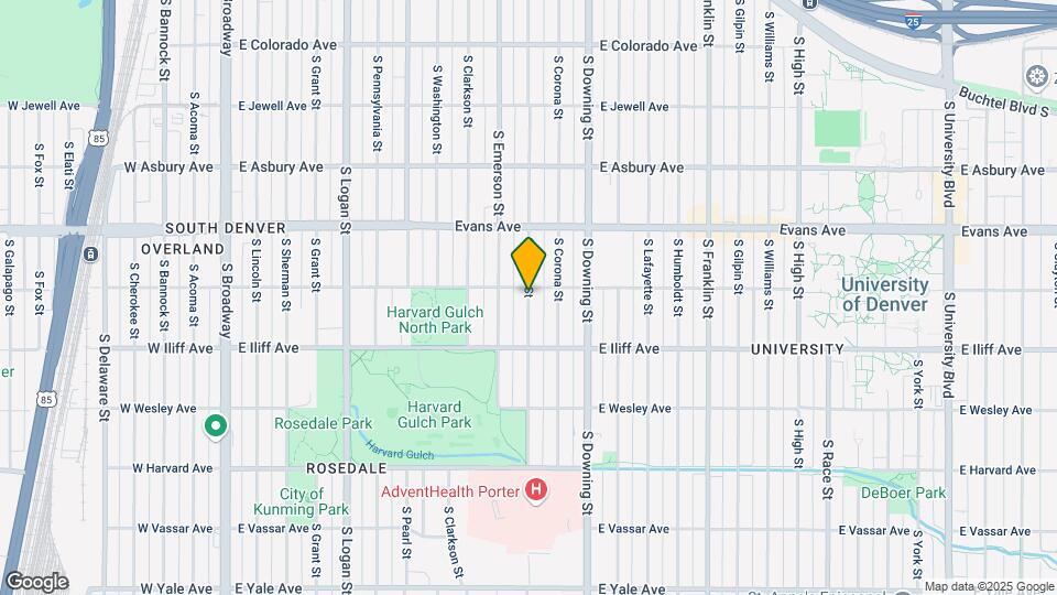 2219 S Ogden St Map and Location Details