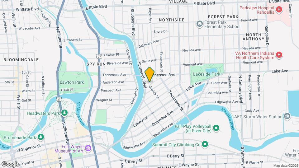 1325 Oneida St Map and Location Details