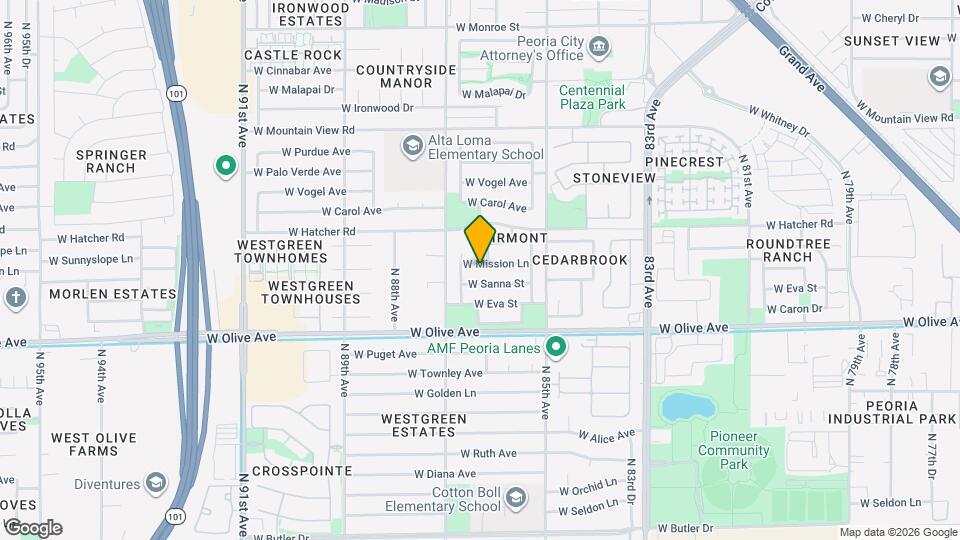 8609 W Mission Ln Mapa y Detalles de la Ubicación