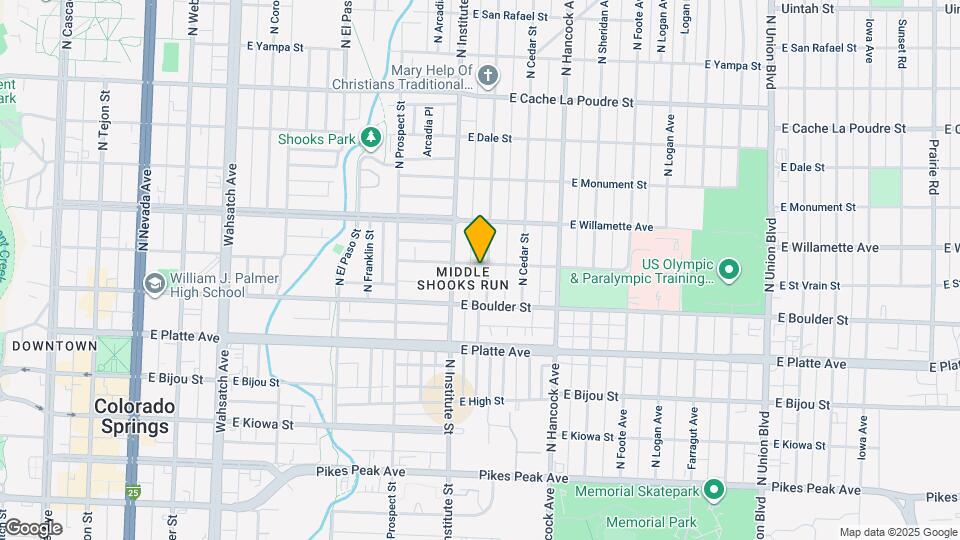 923 E St Vrain St Map and Location Details