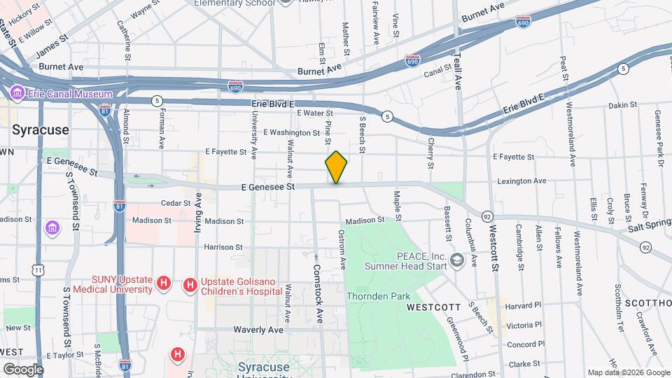 1412 E Genesee St Mapa y Detalles de la Ubicación