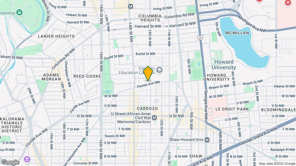 1307 Florida Ave NW Map and Location Details