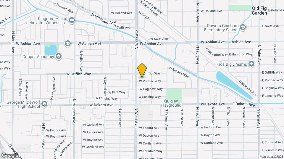 1214 W Pontiac Way Map and Location Details