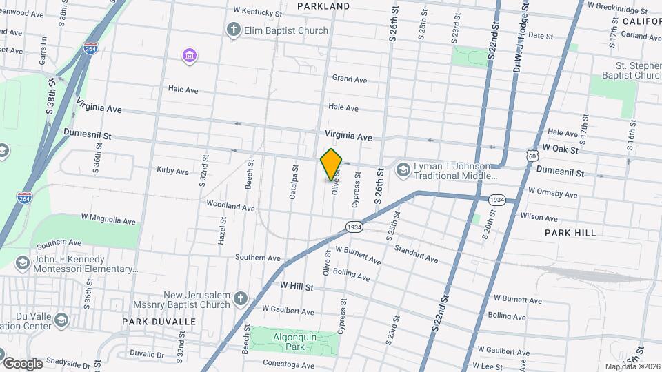 1330 Olive St Map and Location Details