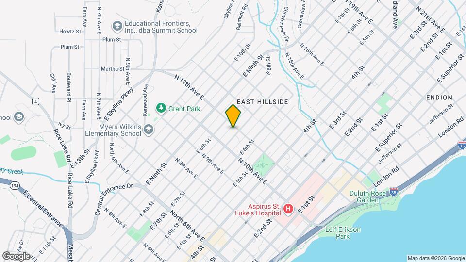 1027 East 7th Street Map and Location Details