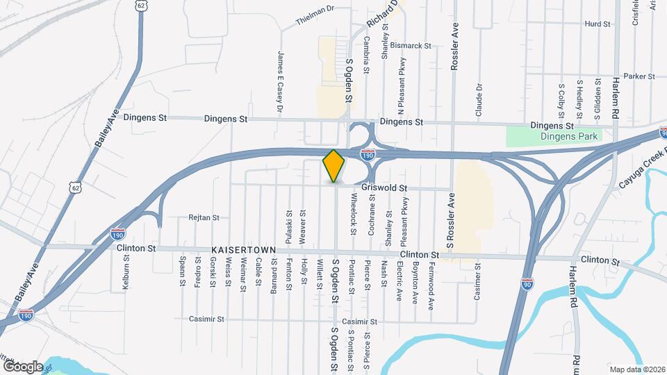494 S Ogden St Map and Location Details