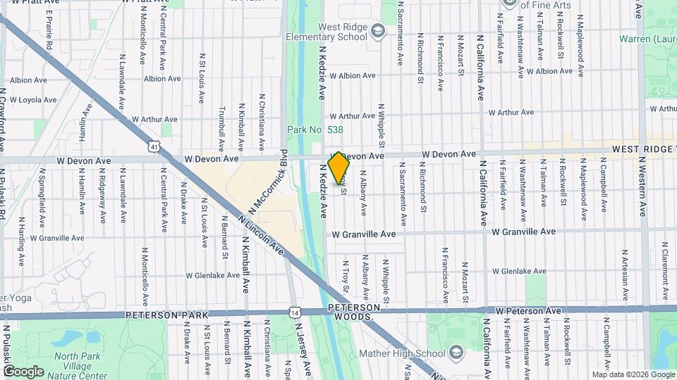 6304 N Troy St Map and Location Details