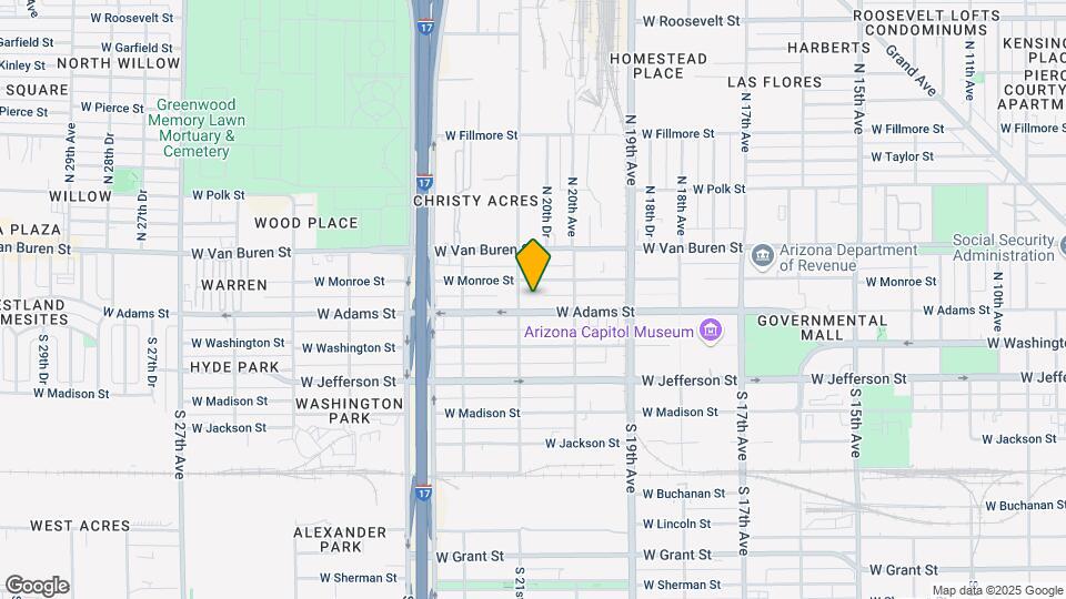 2036 W Adams St Map and Location Details
