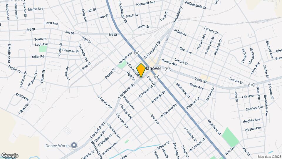 432 S Franklin St Map and Location Details