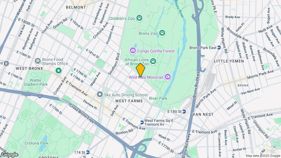 Bronx Park South Map and Location Details