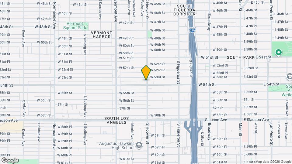 5319 S Hoover St Mapa y Detalles de la Ubicación