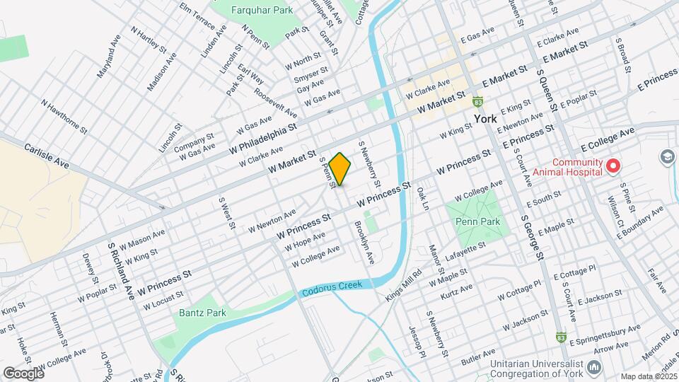 123 S Penn St Map and Location Details