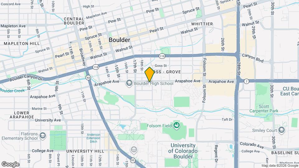 1846 Arapahoe Ave Map and Location Details