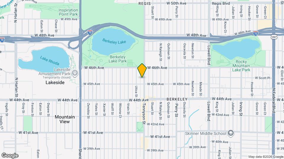 4525 Tennyson St Map and Location Details