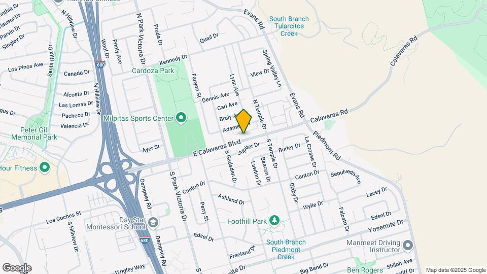 1585 E Calaveras Blvd Map and Location Details