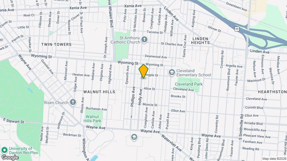 1120 Holly Ave Map and Location Details