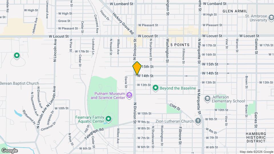 1331 N Division St, Unit 1331 1/2- Upper Map and Location Details