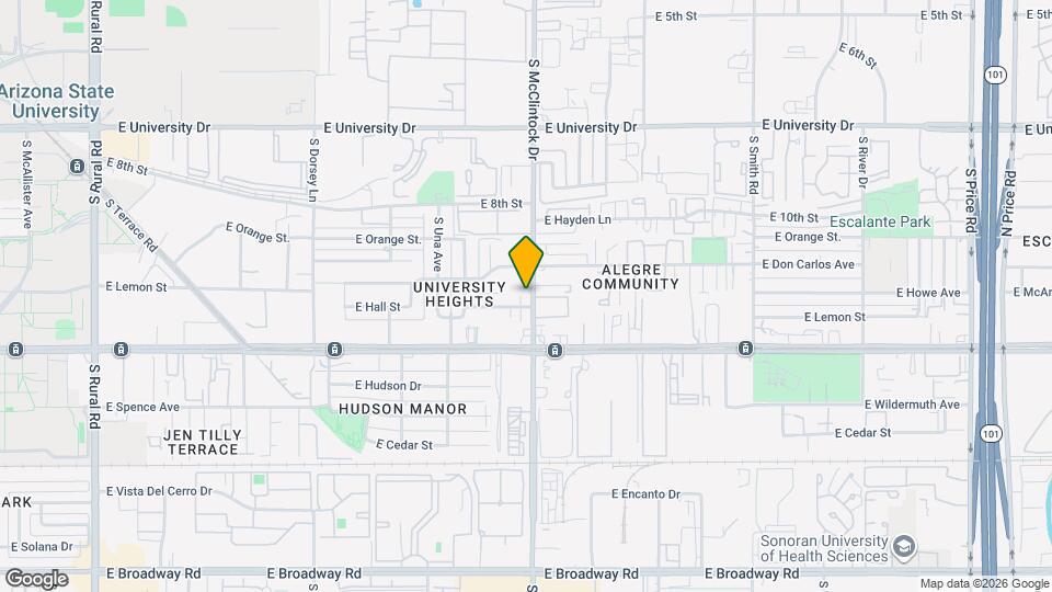 1118 S McClintock Dr Map and Location Details